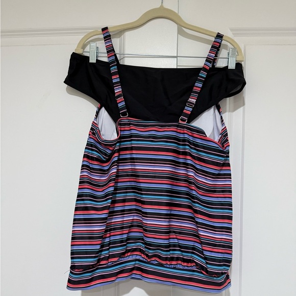 Walk On Beach STRIPE  Print Two Piece Tankini Swimsuit - Multicolor Size: XL NEW - Picture 8 of 12
